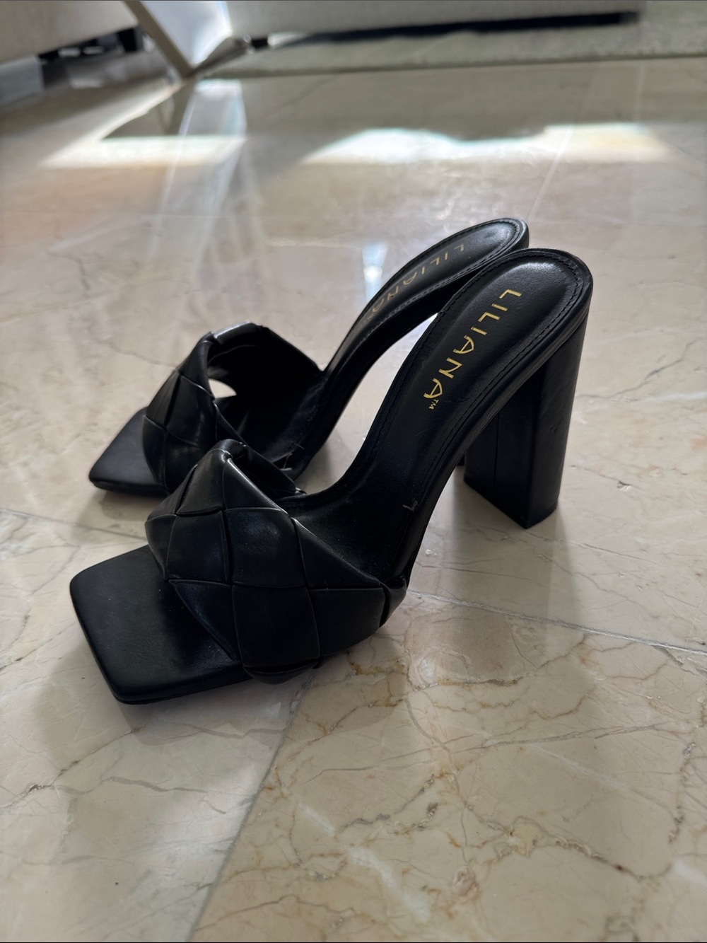 Cape Robbin Black Studded and Chain-Embellished Heels - Picture 5 of 5